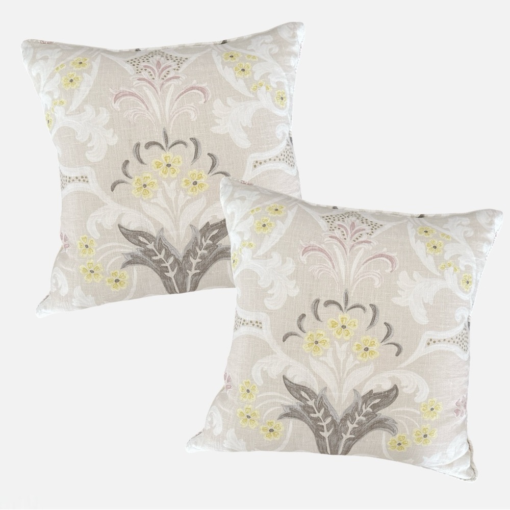 (New) Pair of Damask Floral Throw Pillowcases | Anthropologie